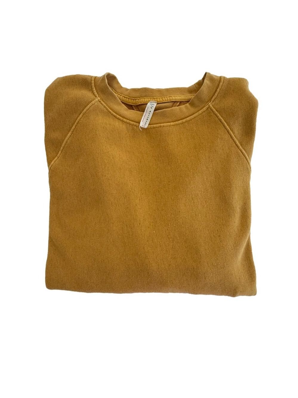 Women's Free People Movement Mustard Space-dyed Crewneck Sweatshirt Medium